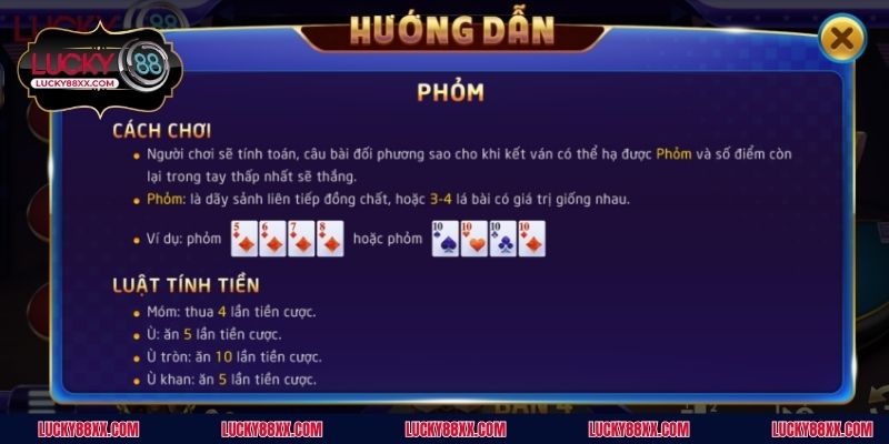 Chi tiết cách chơi bài phỏm online tại LUCKY88
